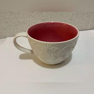 2008 Starbucks~~ Mug/Cup. "Embossed Snowflakes/Flower"~~13 ounce